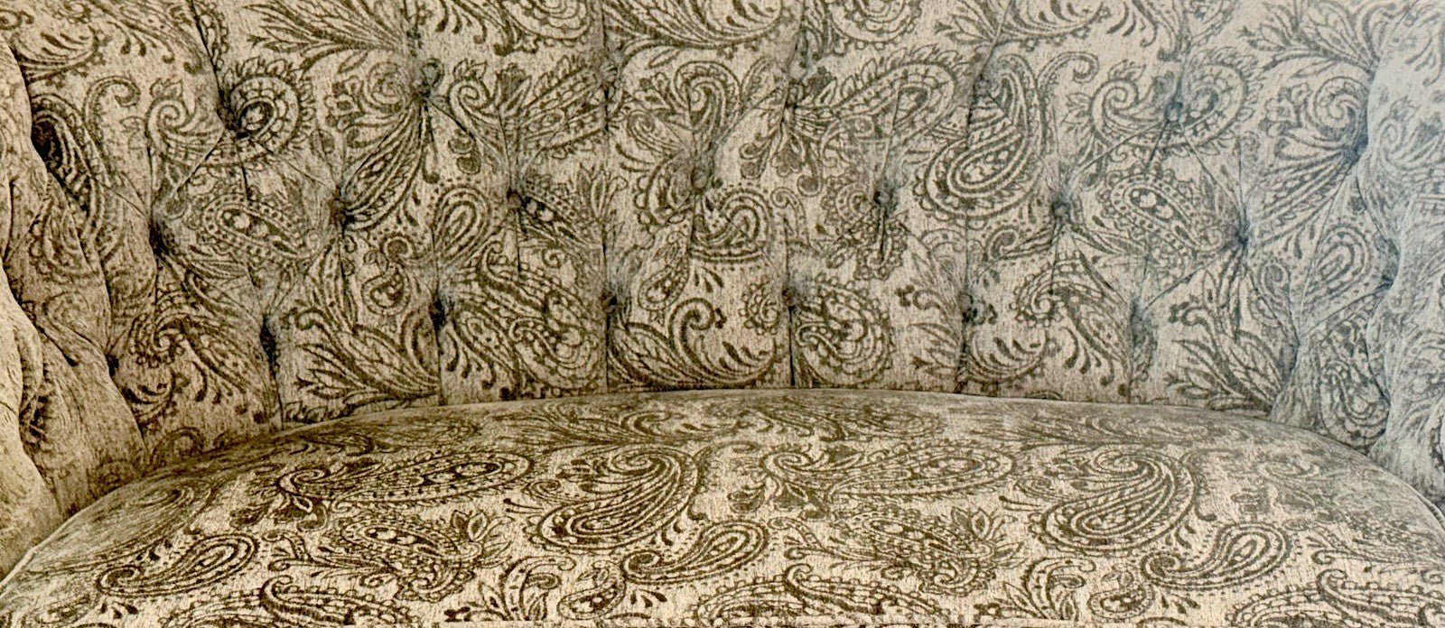 Baker Furniture for Laura Ashley Sofa Romantic Tufted English Country Highback - AntiquesEtceteraBaker Furniture for Laura Ashley Sofa Romantic Tufted English Country HighbackBakerAntiquesEtcetera