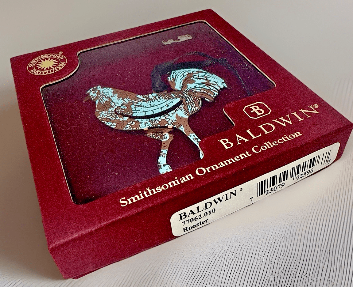 Baldwin Brass Smithsonian Institute 3D Rooster Figural Christmas Ornament - AntiquesEtceteraBaldwin Brass Smithsonian Institute 3D Rooster Figural Christmas OrnamentBaldwin BrassAntiquesEtcetera