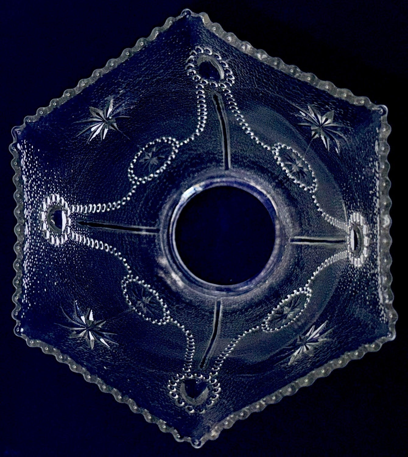 Beaded Moon & Stars Lamp Shade Northwood Stippled Glass for 2 1/4" Fitter - AntiquesEtceteraBeaded Moon & Stars Lamp Shade Northwood Stippled Glass for 2 1/4" FitterAntiqueAntiquesEtcetera