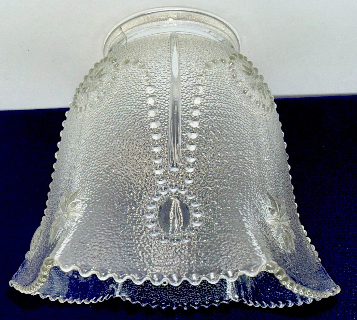 Beaded Moon & Stars Lamp Shade Northwood Stippled Glass for 2 1/4" Fitter - AntiquesEtceteraBeaded Moon & Stars Lamp Shade Northwood Stippled Glass for 2 1/4" FitterAntiqueAntiquesEtcetera