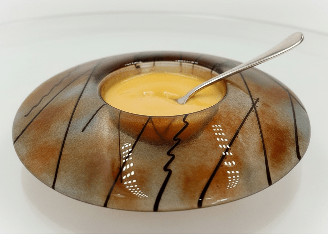 Beautiful and Unusual Studio Art Glass Bowl Signed MCM "Doctzeh"?AntiquesEtcetera