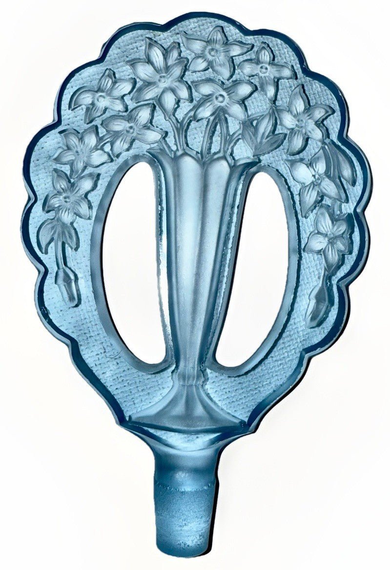 Blue Cut Glass Crystal Perfume Bottle w/ Victorian Floral Stopper Czechoslovakia - AntiquesEtceteraBlue Cut Glass Crystal Perfume Bottle w/ Victorian Floral Stopper CzechoslovakiaCzechoslovakiaAntiquesEtcetera