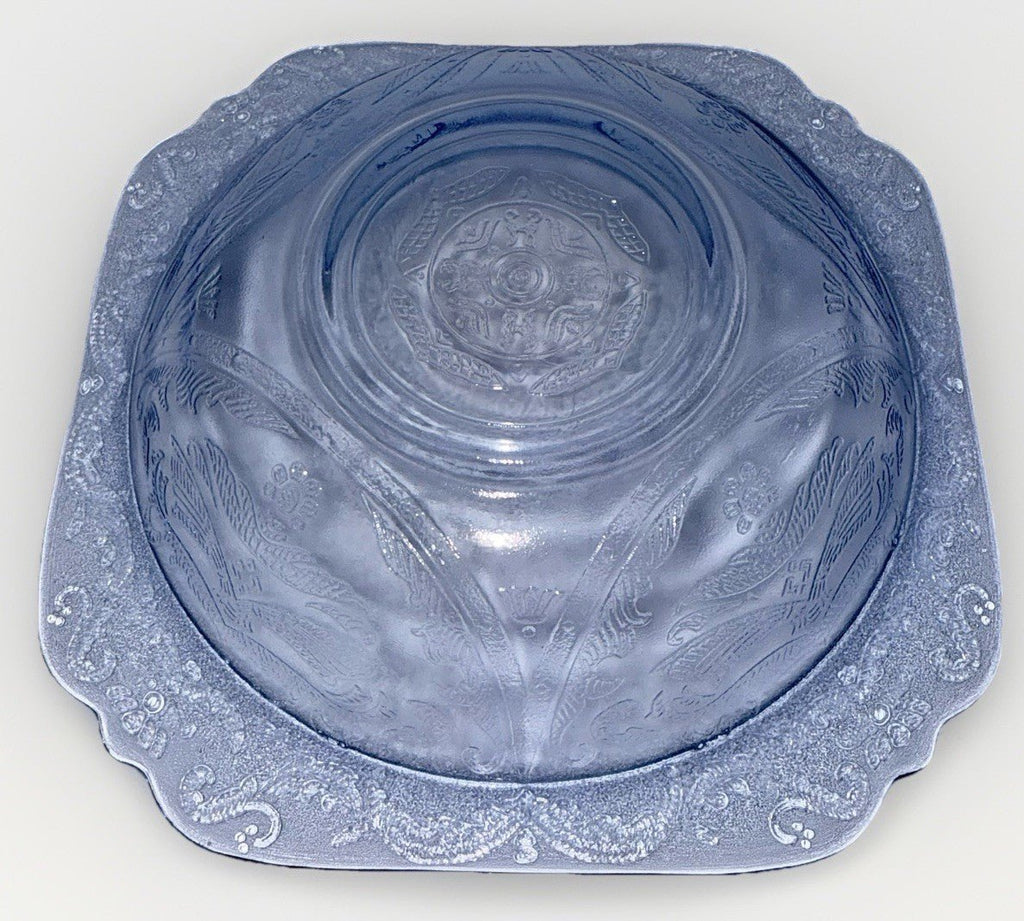 Blue Federal Depression Glass Soup Bowl Madrid Pattern Square Vintage Lovely - AntiquesEtceteraBlue Federal Depression Glass Soup Bowl Madrid Pattern Square Vintage LovelyFederal GlassAntiquesEtcetera
