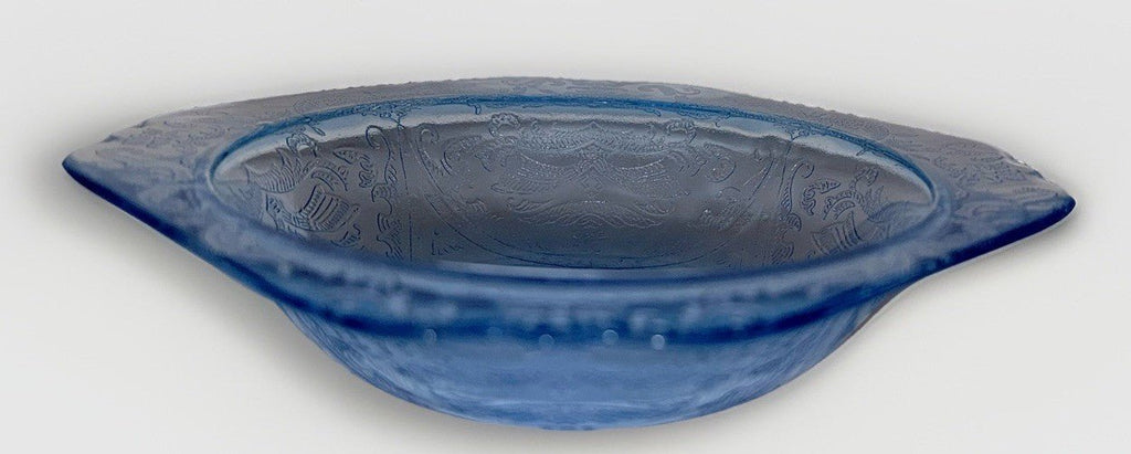 Blue Federal Depression Glass Soup Bowl Madrid Pattern Square Vintage Lovely - AntiquesEtceteraBlue Federal Depression Glass Soup Bowl Madrid Pattern Square Vintage LovelyFederal GlassAntiquesEtcetera
