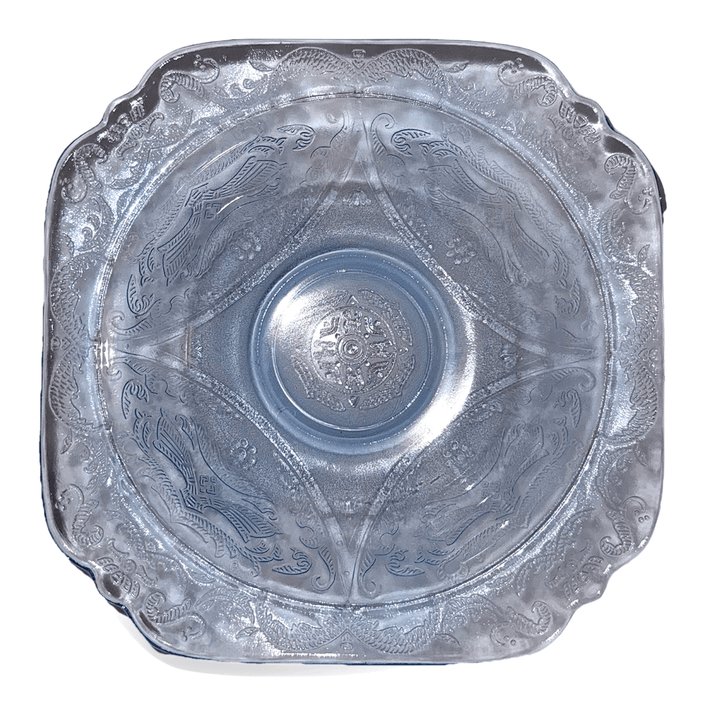 Blue Federal Depression Glass Soup Bowl Madrid Pattern Square Vintage Lovely - AntiquesEtceteraBlue Federal Depression Glass Soup Bowl Madrid Pattern Square Vintage LovelyFederal GlassAntiquesEtcetera
