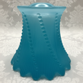 Blue Glass Electric Lamp Shade Dewdrops against Vertical Ribs 5.5" HighAntiquesEtcetera