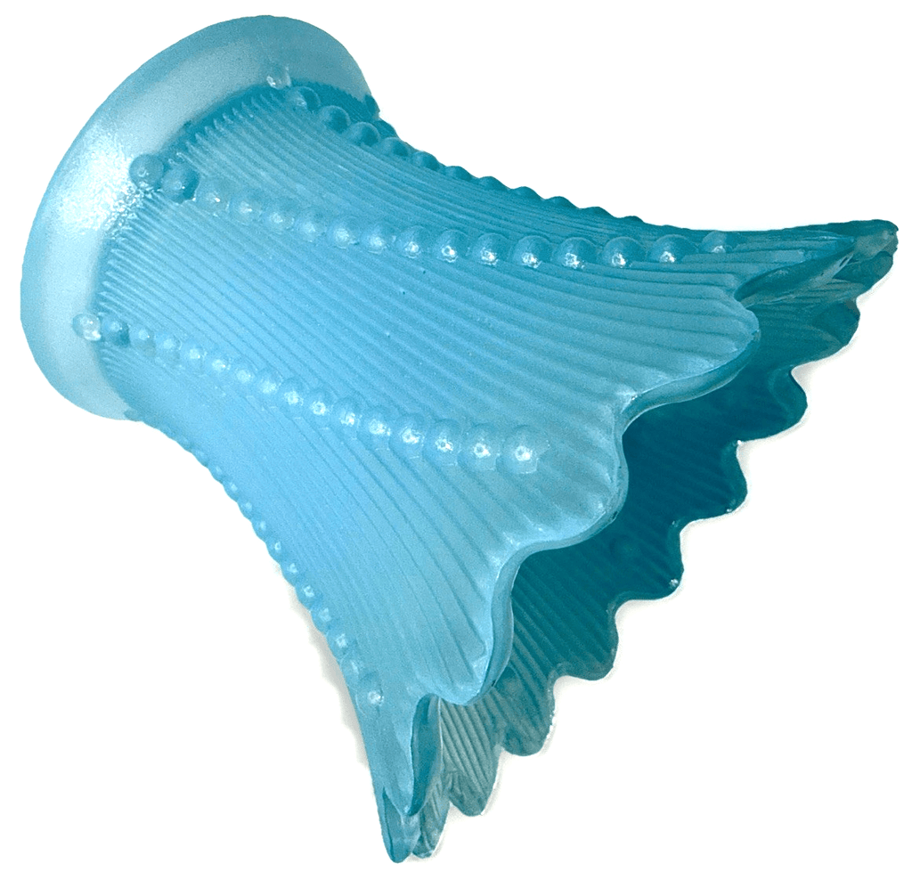 Blue Glass Electric Lamp Shade Dewdrops against Vertical Ribs 5.5" High - AntiquesEtceteraBlue Glass Electric Lamp Shade Dewdrops against Vertical Ribs 5.5" HighUnbrandedAntiquesEtcetera