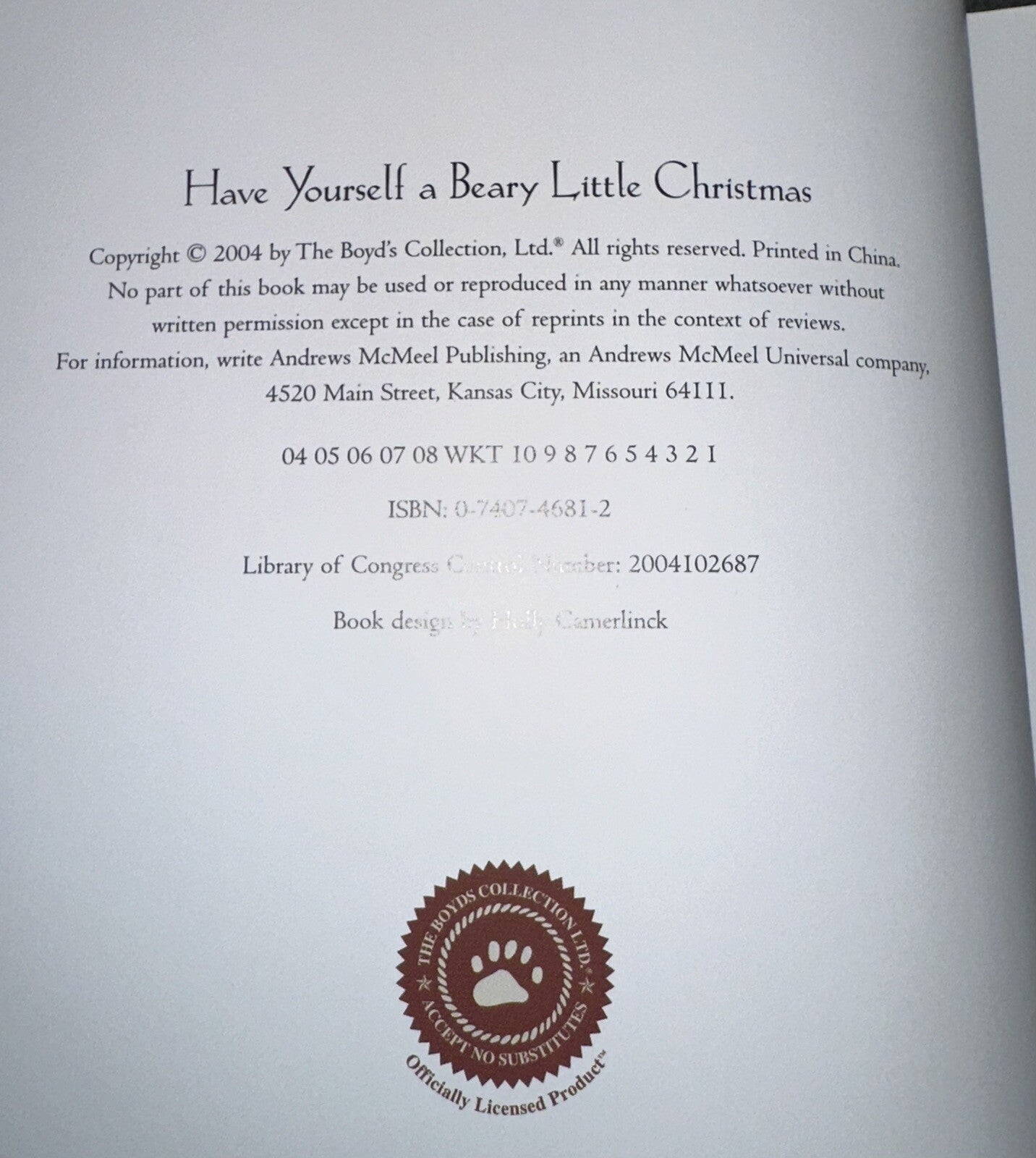 Boyds Collection HAVE YOURSELF A BEARY LITTLE CHRISTMAS HC, DJ Gift Book - AntiquesEtceteraBoyds Collection HAVE YOURSELF A BEARY LITTLE CHRISTMAS HC, DJ Gift BookAntiquesEtceteraAntiquesEtcetera