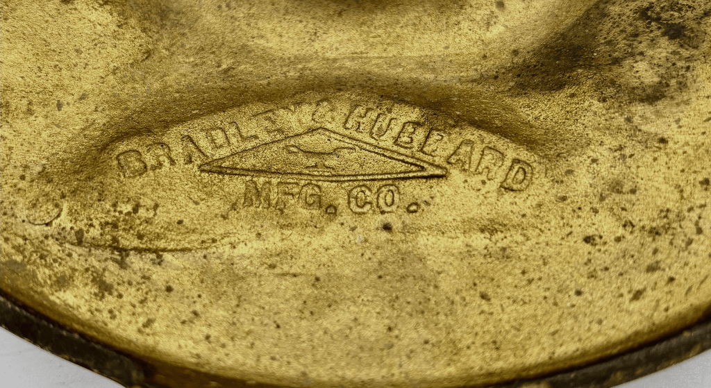 Bradley Hubbard B&H Banquet Lamp Base Brass Plated Embossed Floral 7" Diam. - AntiquesEtceteraBradley Hubbard B&H Banquet Lamp Base Brass Plated Embossed Floral 7" Diam.Bradley & HubbardAntiquesEtcetera