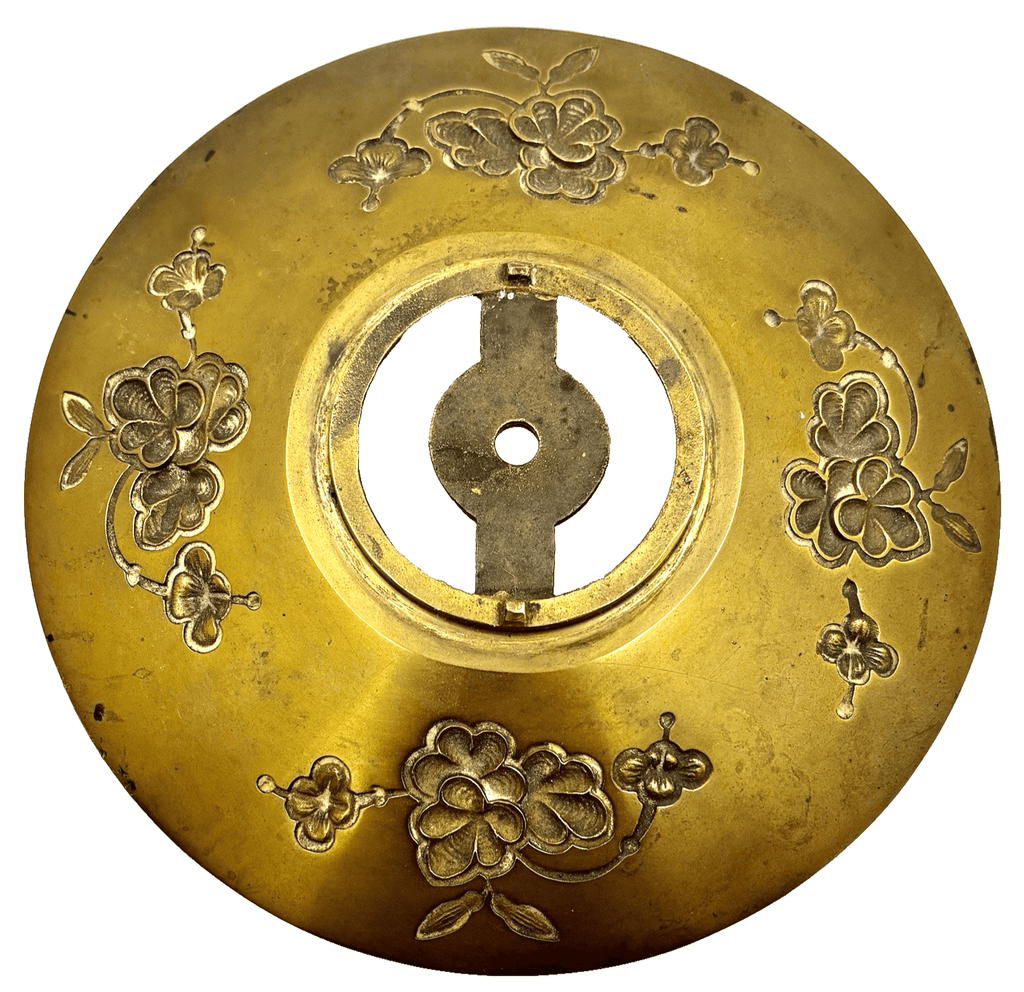 Bradley Hubbard B&H Banquet Lamp Base Brass Plated Embossed Floral 7" Diam. - AntiquesEtceteraBradley Hubbard B&H Banquet Lamp Base Brass Plated Embossed Floral 7" Diam.Bradley & HubbardAntiquesEtcetera