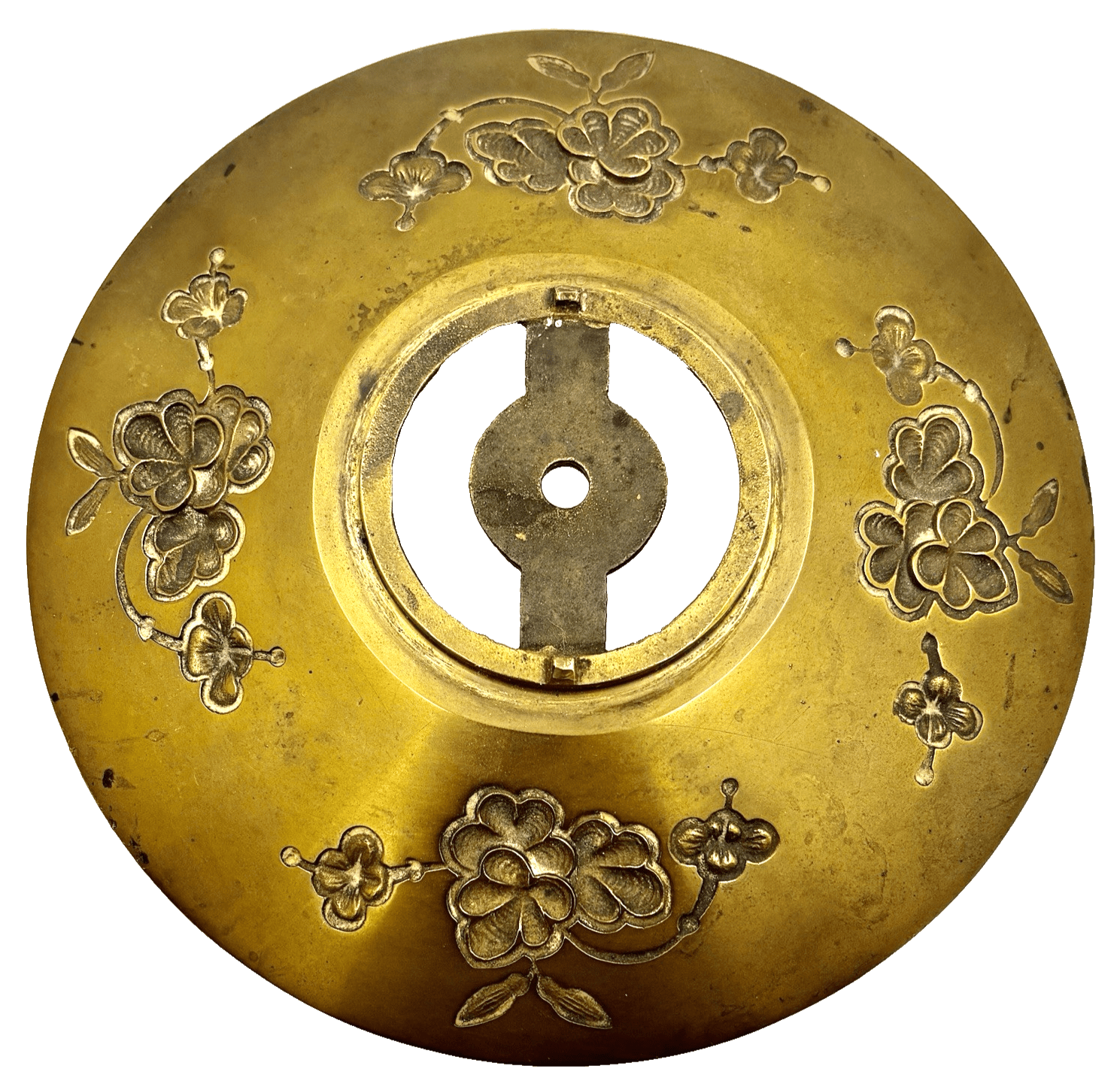 Bradley Hubbard B&H Banquet Lamp Base Brass Plated Embossed Floral 7" Diam. - AntiquesEtceteraBradley Hubbard B&H Banquet Lamp Base Brass Plated Embossed Floral 7" Diam.Bradley & HubbardAntiquesEtcetera