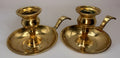 Bright Brass Candlestick Chamberstick Candle Holders w/ Drip Catchers Set of 2 - AntiquesEtceteraBright Brass Candlestick Chamberstick Candle Holders w/ Drip Catchers Set of 2UnbrandedAntiquesEtcetera