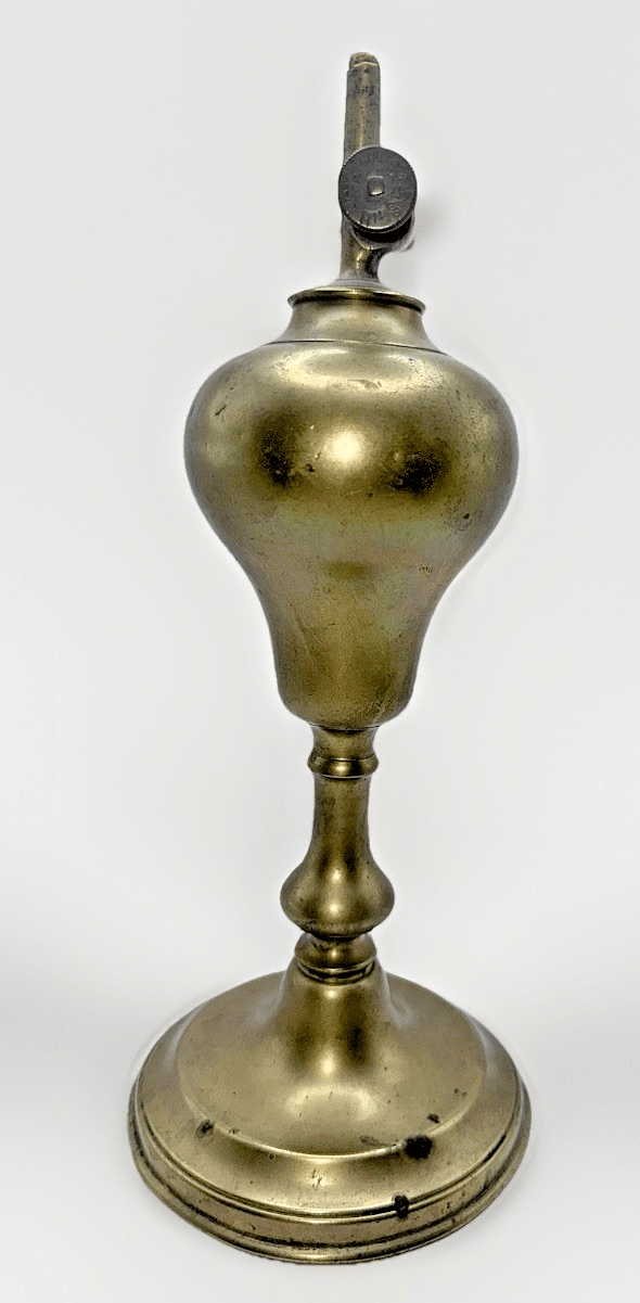 Bte SGDG Gardon Fluid Stand Lamp Antique w/ Burner Baluster Form & Stepped Base - AntiquesEtceteraBte SGDG Gardon Fluid Stand Lamp Antique w/ Burner Baluster Form & Stepped BaseGardonAntiquesEtcetera