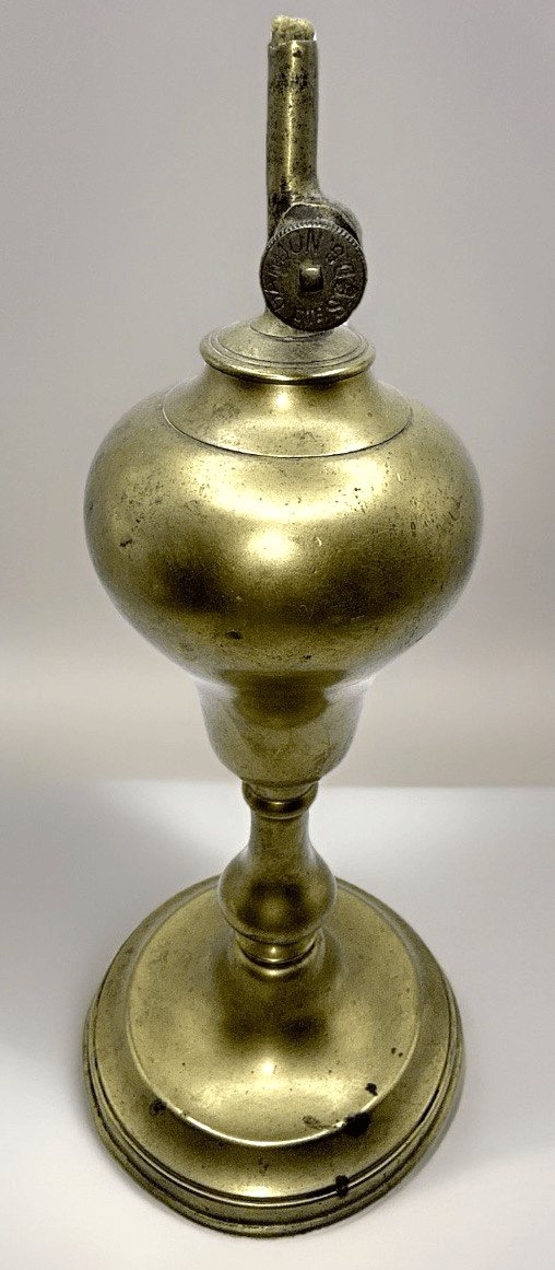 Bte SGDG Gardon Fluid Stand Lamp Antique w/ Burner Baluster Form & Stepped Base - AntiquesEtceteraBte SGDG Gardon Fluid Stand Lamp Antique w/ Burner Baluster Form & Stepped BaseGardonAntiquesEtcetera
