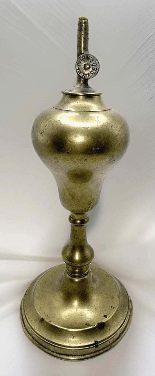 Bte SGDG Gardon Fluid Stand Lamp Antique w/ Burner Baluster Form & Stepped Base - AntiquesEtceteraBte SGDG Gardon Fluid Stand Lamp Antique w/ Burner Baluster Form & Stepped BaseGardonAntiquesEtcetera