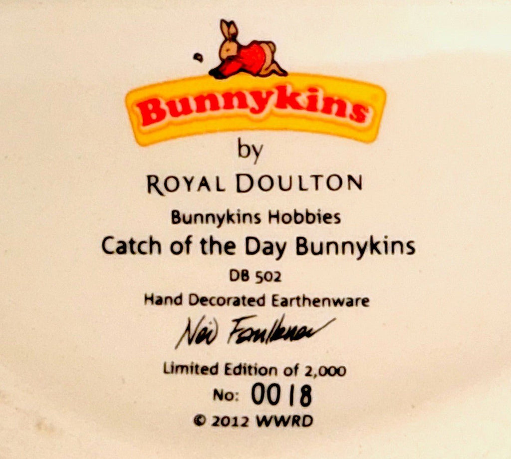 Bunnykins Royal Doulton Limited Ed. Catch of the Day Fisherman w/ Pole Rare Find - AntiquesEtceteraBunnykins Royal Doulton Limited Ed. Catch of the Day Fisherman w/ Pole Rare FindRoyal DoultonAntiquesEtcetera