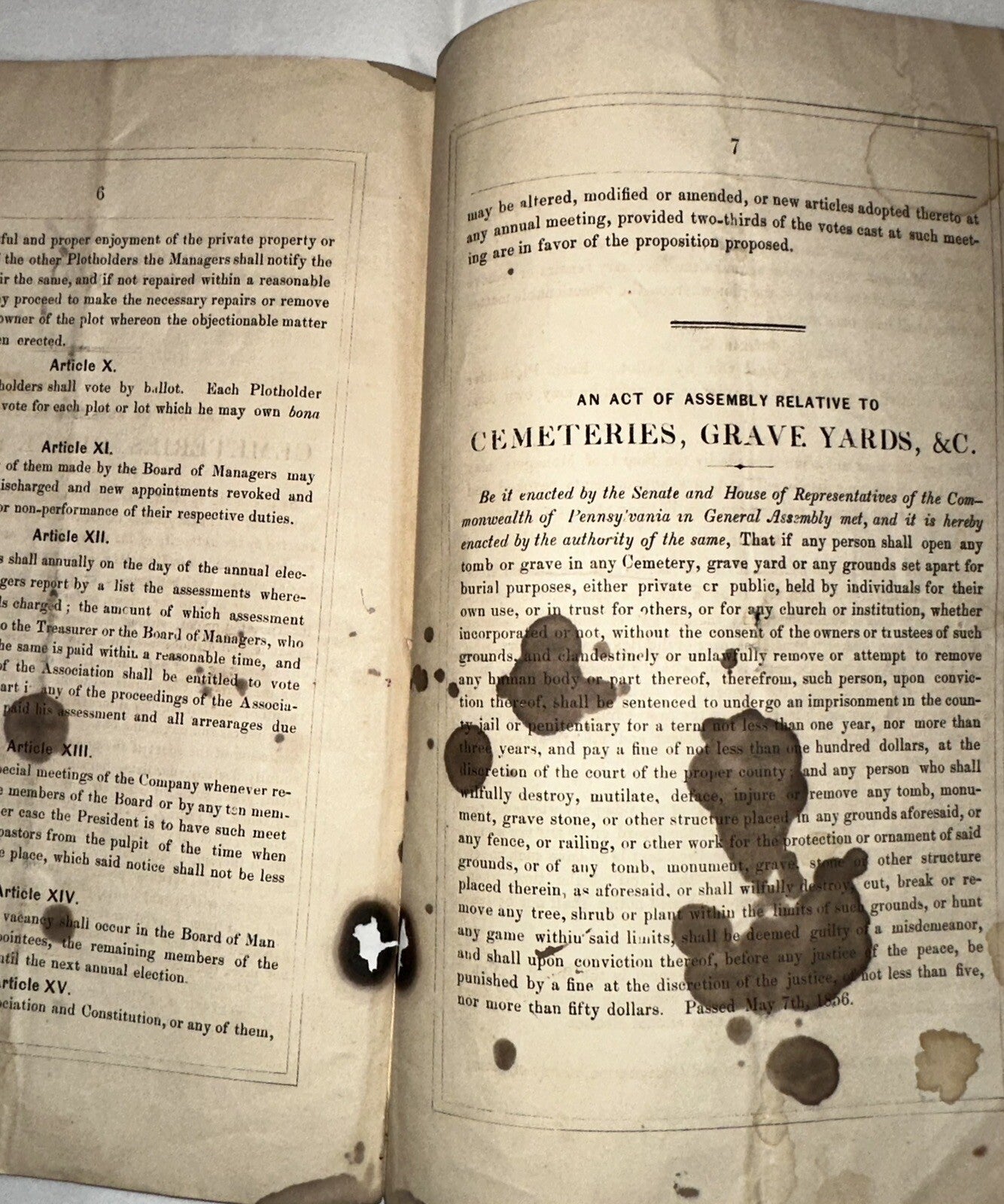 By - Laws Rules, Regulations THE GREENWOOD CEMETERY Easton PA 1867 Charter Booklet - AntiquesEtceteraBy - Laws Rules, Regulations THE GREENWOOD CEMETERY Easton PA 1867 Charter BookletAntiquesEtceteraAntiquesEtcetera
