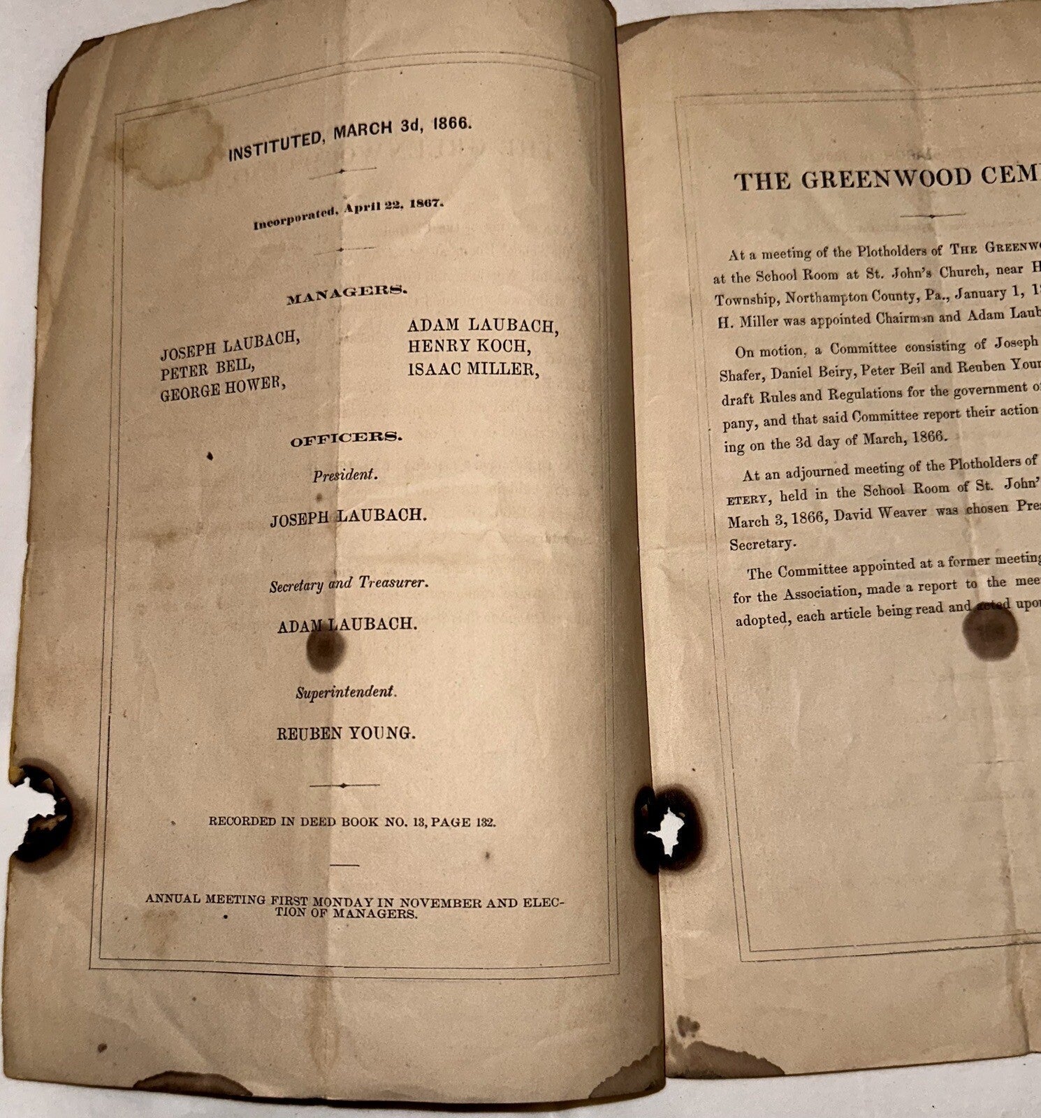 By - Laws Rules, Regulations THE GREENWOOD CEMETERY Easton PA 1867 Charter Booklet - AntiquesEtceteraBy - Laws Rules, Regulations THE GREENWOOD CEMETERY Easton PA 1867 Charter BookletAntiquesEtceteraAntiquesEtcetera