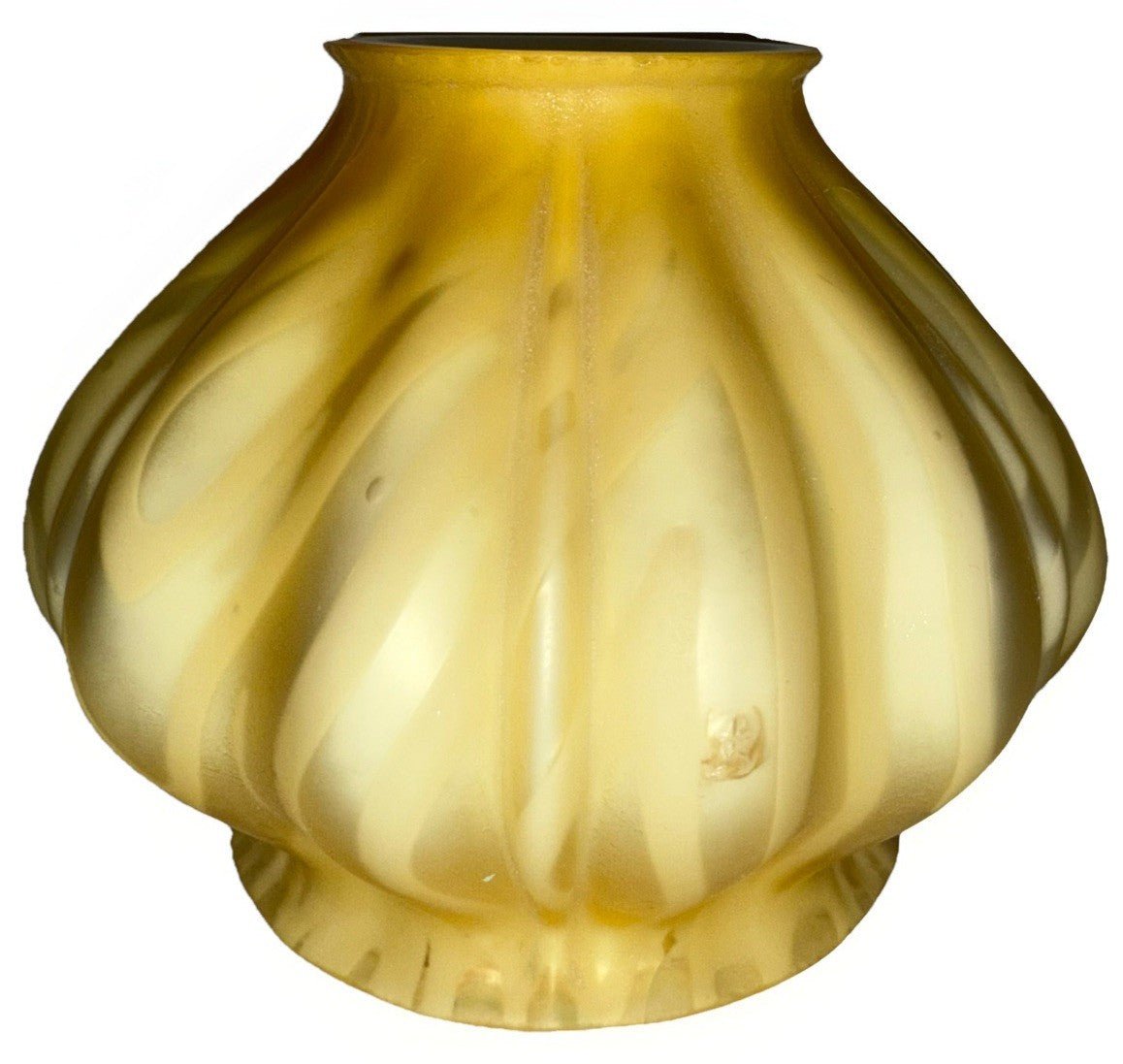 Cased Yellow Art Glass Lamp Shade with Satin Ribbons Throughout 2 1/4" Fitter - AntiquesEtceteraCased Yellow Art Glass Lamp Shade with Satin Ribbons Throughout 2 1/4" FitterUnbrandedAntiquesEtcetera