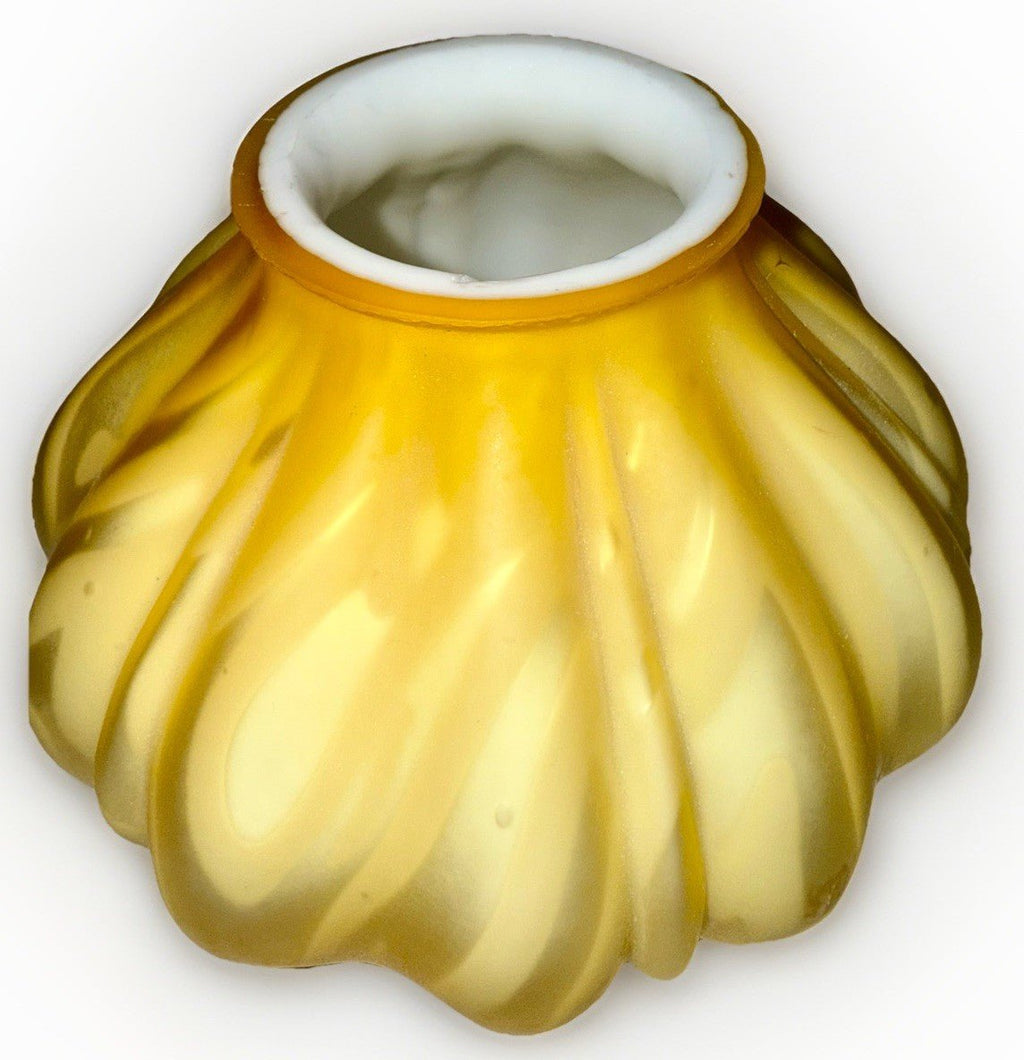 Cased Yellow Art Glass Lamp Shade with Satin Ribbons Throughout 2 1/4" Fitter - AntiquesEtceteraCased Yellow Art Glass Lamp Shade with Satin Ribbons Throughout 2 1/4" FitterUnbrandedAntiquesEtcetera
