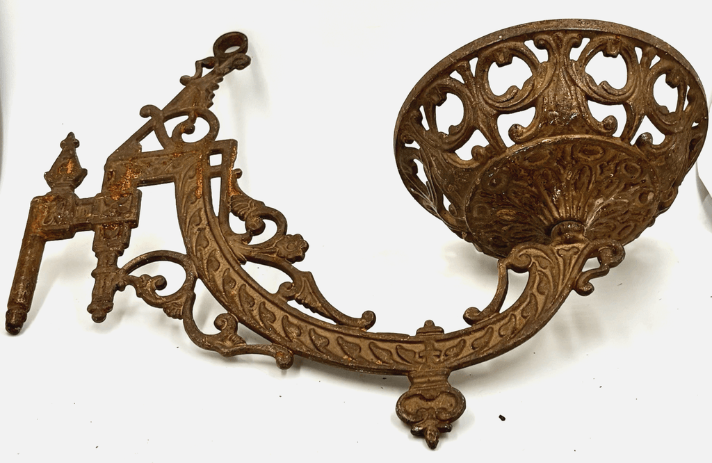 Cast Iron Oil Kerosene Lamp Wall Bracket without Mount - Not Painted - AntiquesEtceteraCast Iron Oil Kerosene Lamp Wall Bracket without Mount - Not PaintedUnbrandedAntiquesEtcetera