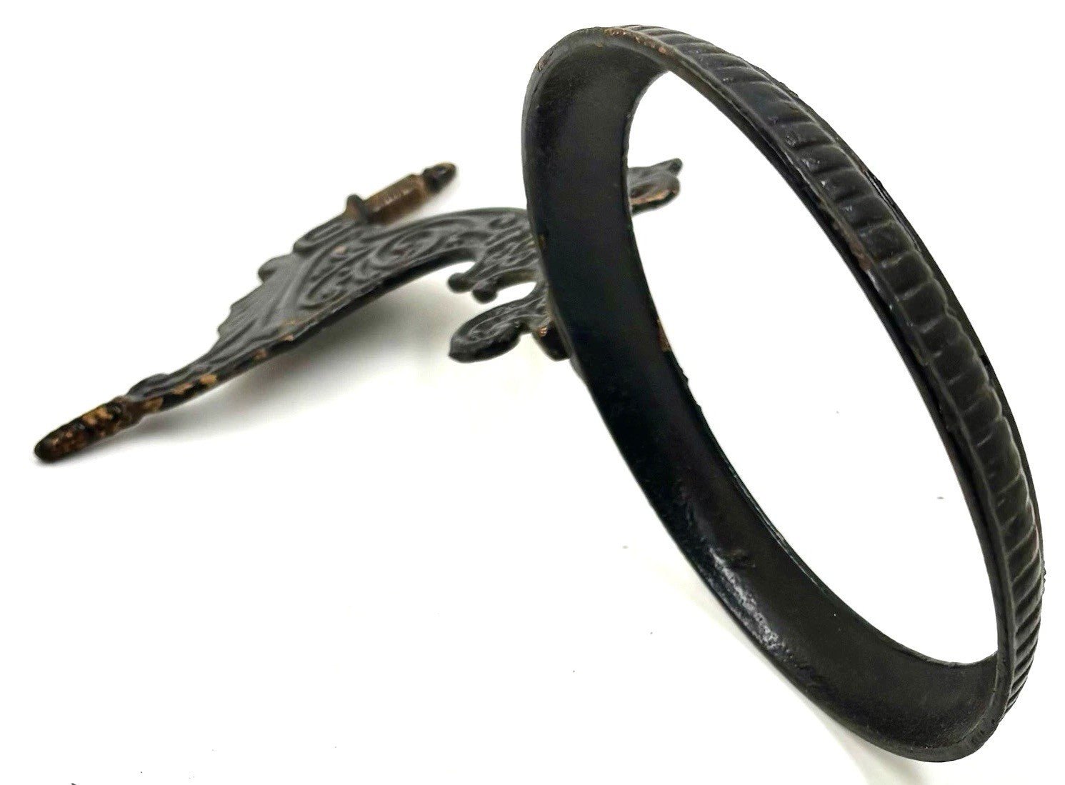Cast Iron Oil Kerosene Lamp Wall Bracket without Mount - Painted Black - AntiquesEtceteraCast Iron Oil Kerosene Lamp Wall Bracket without Mount - Painted BlackUnbrandedAntiquesEtcetera