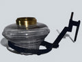Cast Iron Oil Lamp Wall Bracket with Basket Lamp FontAntiquesEtcetera