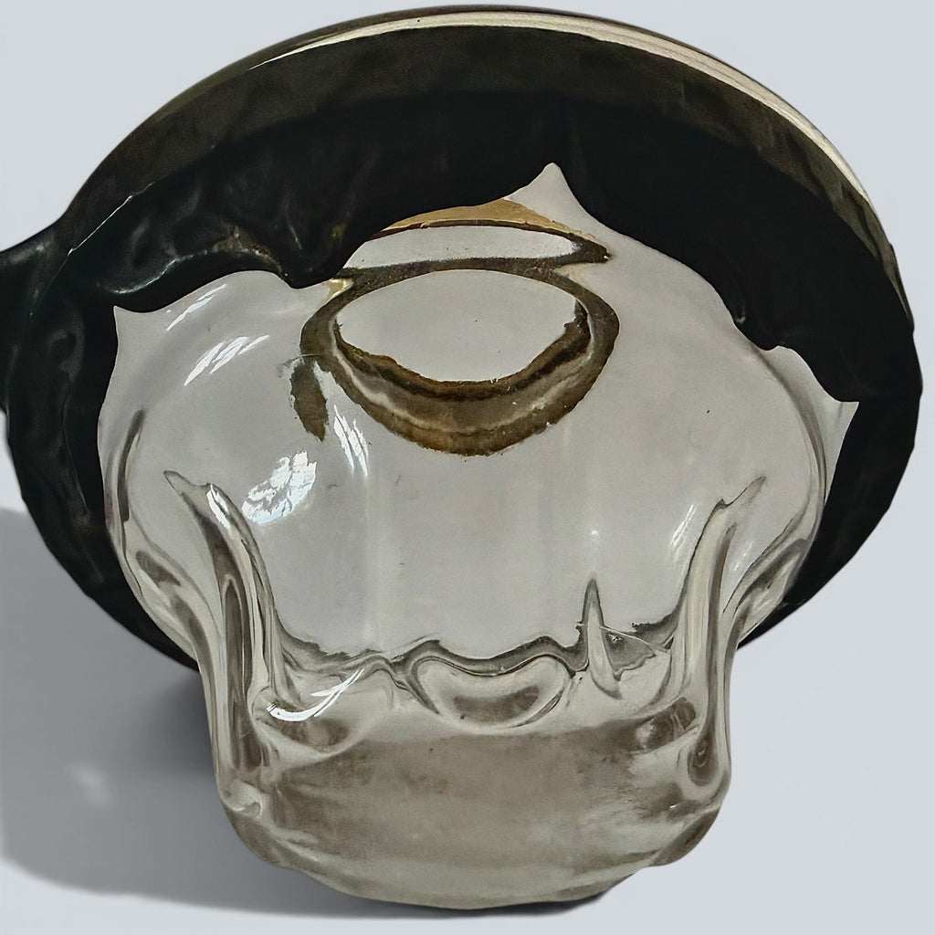 Cast Iron Oil Lamp Wall Bracket with Basket Lamp FontAntiquesEtcetera