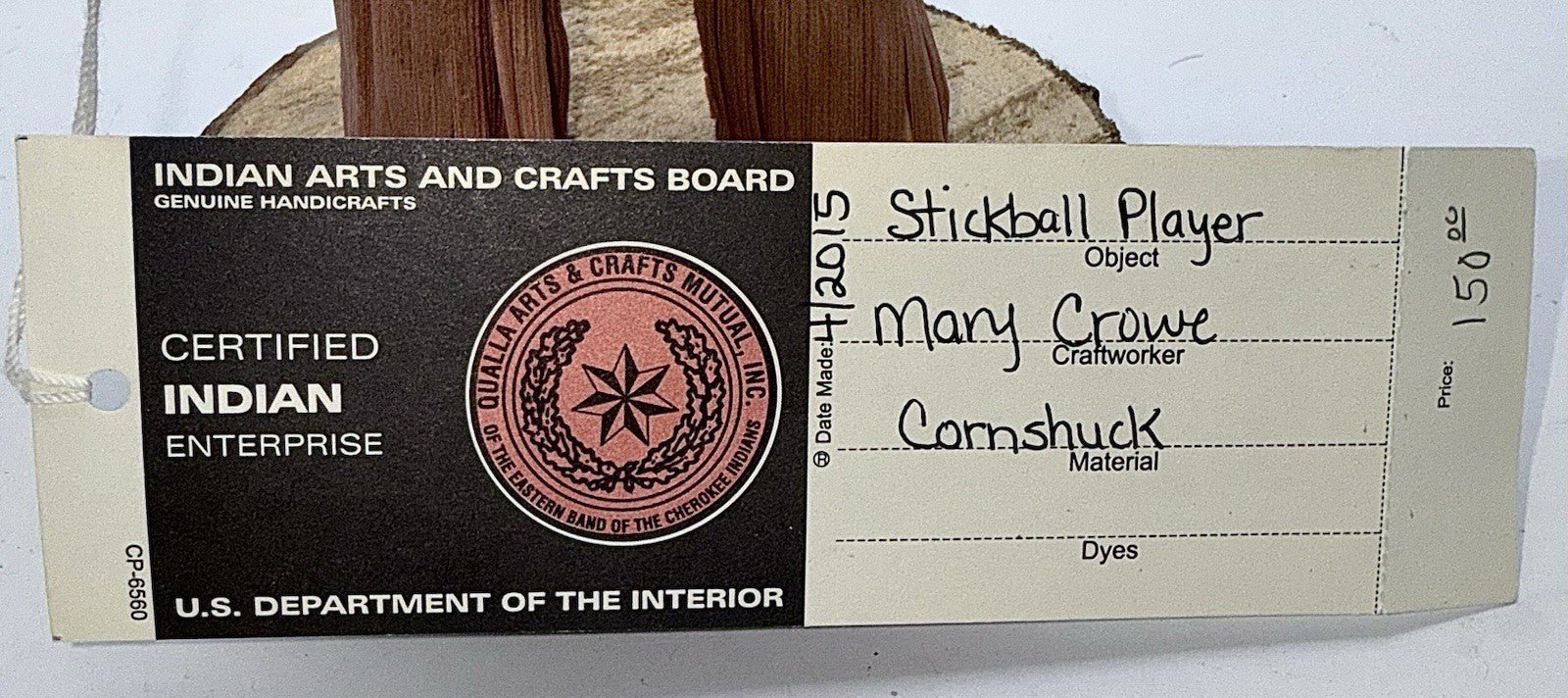 Certified Indian Enterprise Cornshuck Stickball Player Doll Signed Mary Crow - AntiquesEtceteraCertified Indian Enterprise Cornshuck Stickball Player Doll Signed Mary CrowAntiquesEtceteraAntiquesEtcetera
