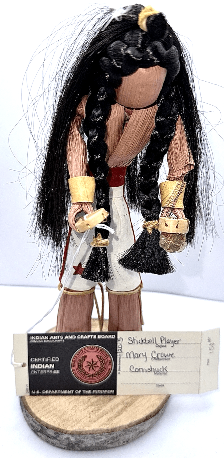 Certified Indian Enterprise Cornshuck Stickball Player Doll Signed Mary Crow - AntiquesEtceteraCertified Indian Enterprise Cornshuck Stickball Player Doll Signed Mary CrowAntiquesEtceteraAntiquesEtcetera