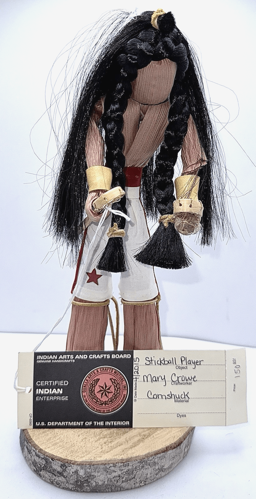 Certified Indian Enterprise Cornshuck Stickball Player Doll Signed Mary Crow - AntiquesEtceteraCertified Indian Enterprise Cornshuck Stickball Player Doll Signed Mary CrowAntiquesEtceteraAntiquesEtcetera