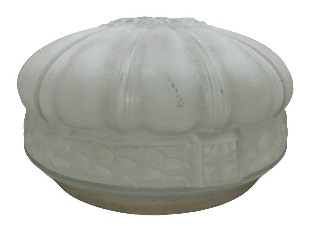Chandelier Center Shade Victorian Acanthus Leaf Translucent Satin Glass Antique - AntiquesEtceteraChandelier Center Shade Victorian Acanthus Leaf Translucent Satin Glass AntiqueAntiqueAntiquesEtcetera