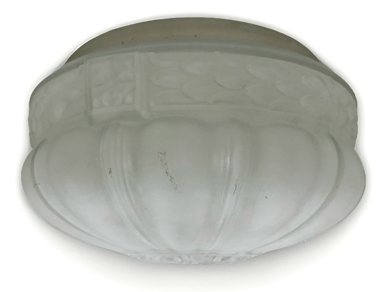 Chandelier Center Shade Victorian Acanthus Leaf Translucent Satin Glass Antique - AntiquesEtceteraChandelier Center Shade Victorian Acanthus Leaf Translucent Satin Glass AntiqueAntiqueAntiquesEtcetera