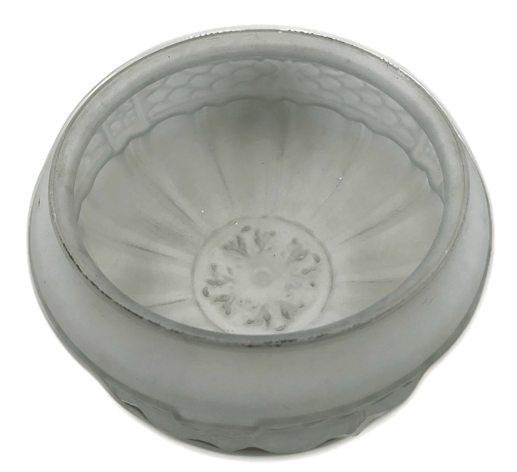 Chandelier Center Shade Victorian Acanthus Leaf Translucent Satin Glass Antique - AntiquesEtceteraChandelier Center Shade Victorian Acanthus Leaf Translucent Satin Glass AntiqueAntiqueAntiquesEtcetera