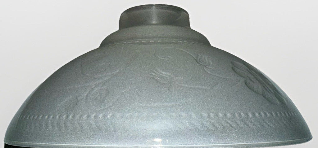 Chandelier Lamp Shade Reverse Frosted Glass with Floral Imprint 1 5/8" Fitter - AntiquesEtceteraChandelier Lamp Shade Reverse Frosted Glass with Floral Imprint 1 5/8" FitterAntiqueAntiquesEtcetera