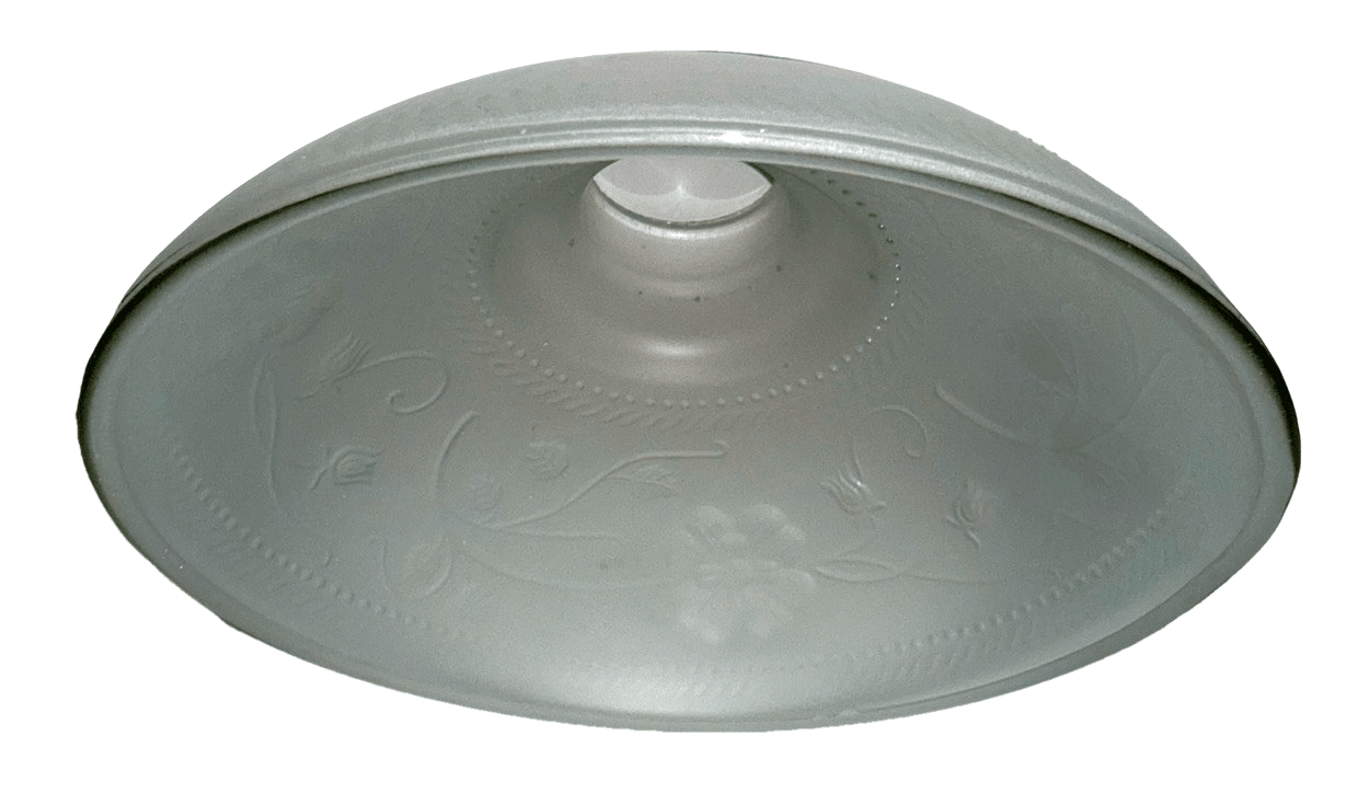 Chandelier Lamp Shade Reverse Frosted Glass with Floral Imprint 1 5/8" Fitter - AntiquesEtceteraChandelier Lamp Shade Reverse Frosted Glass with Floral Imprint 1 5/8" FitterAntiqueAntiquesEtcetera