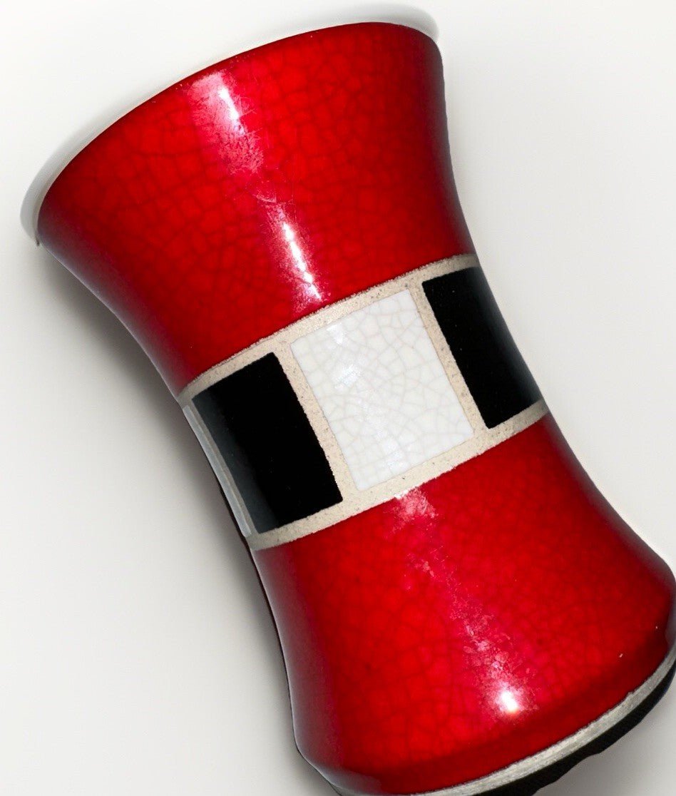 Charles Chrisco Raku Pottery Crackle Glazed Vase Signed Red Black White + Papers - AntiquesEtceteraCharles Chrisco Raku Pottery Crackle Glazed Vase Signed Red Black White + PapersChrisco PotteryAntiquesEtcetera