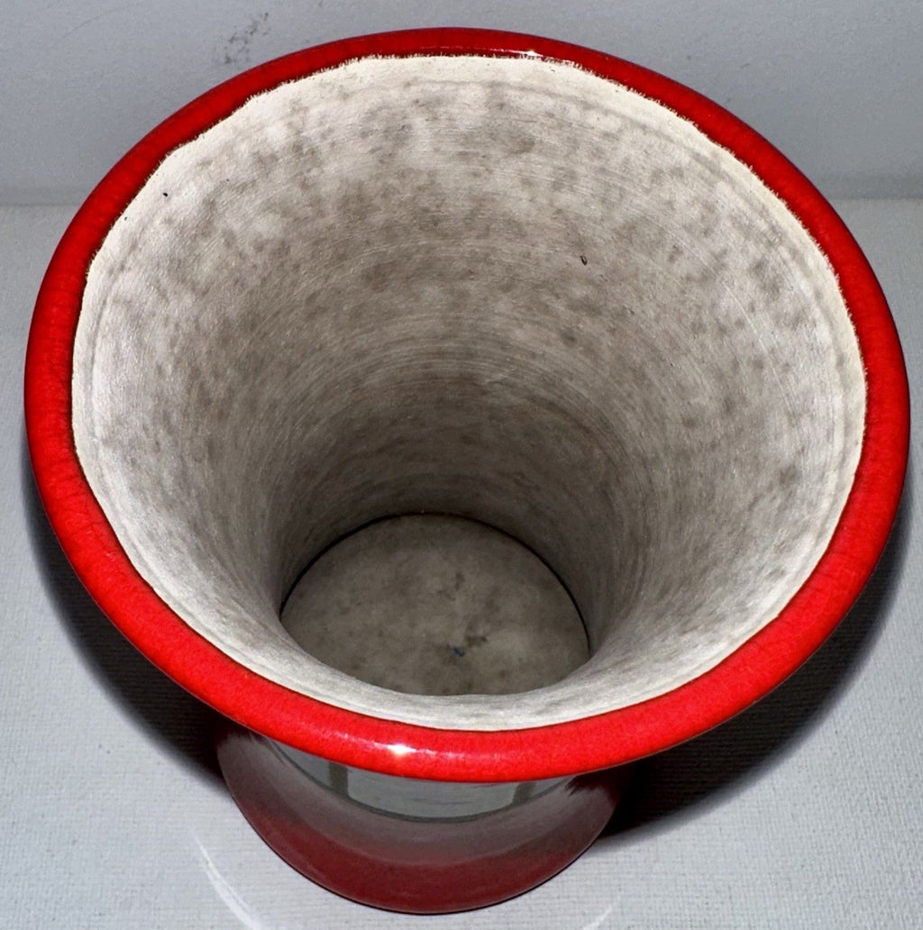 Charles Chrisco Raku Pottery Crackle Glazed Vase Signed Red Black White + Papers - AntiquesEtceteraCharles Chrisco Raku Pottery Crackle Glazed Vase Signed Red Black White + PapersChrisco PotteryAntiquesEtcetera