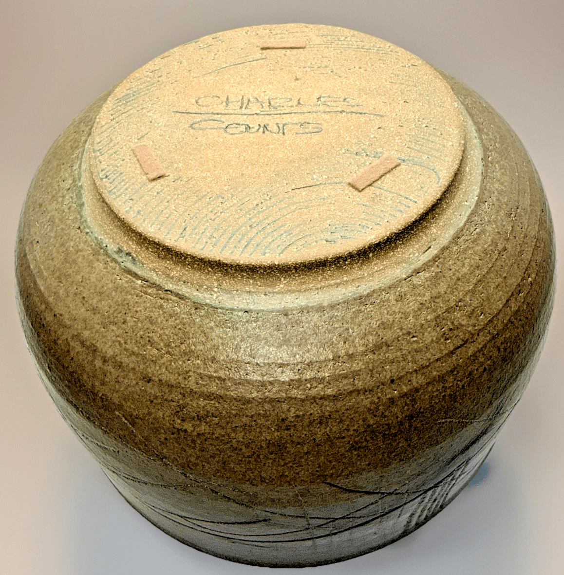 Charles Counts Personally Signed Sgraffito Stoneware Bowl 10" Diam. Earthy Matte - AntiquesEtceteraCharles Counts Personally Signed Sgraffito Stoneware Bowl 10" Diam. Earthy MattePotteryAntiquesEtceteraAntiquesEtcetera