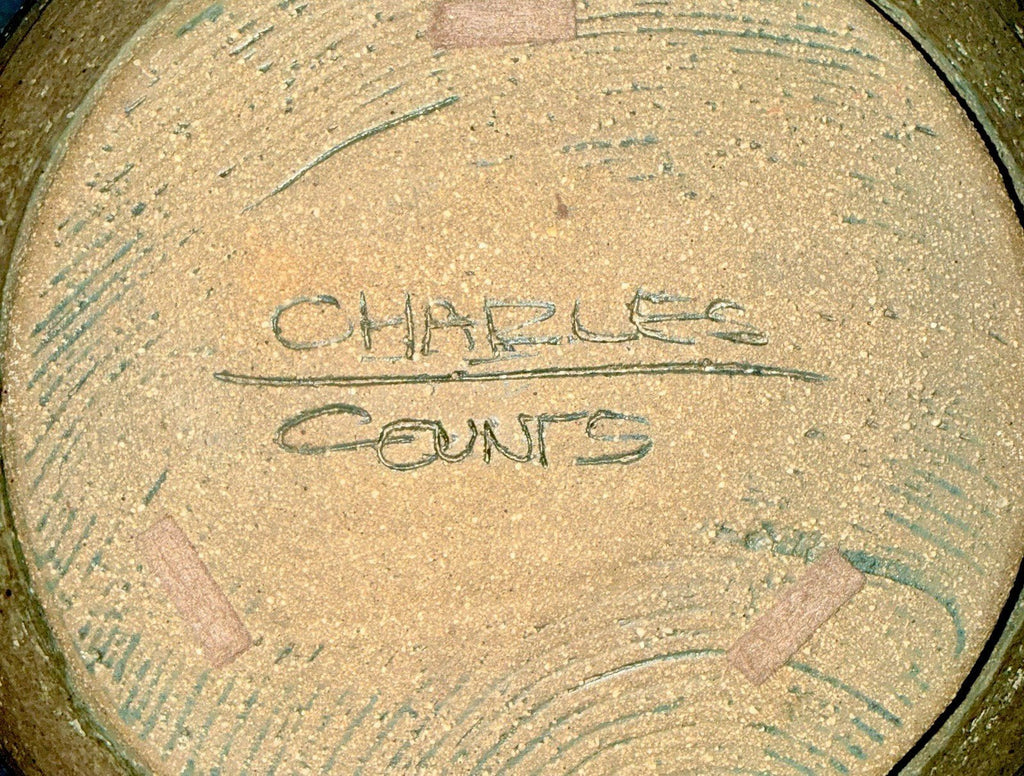 Charles Counts Personally Signed Sgraffito Stoneware Bowl 10" Diam. Earthy Matte - AntiquesEtceteraCharles Counts Personally Signed Sgraffito Stoneware Bowl 10" Diam. Earthy MattePotteryAntiquesEtceteraAntiquesEtcetera