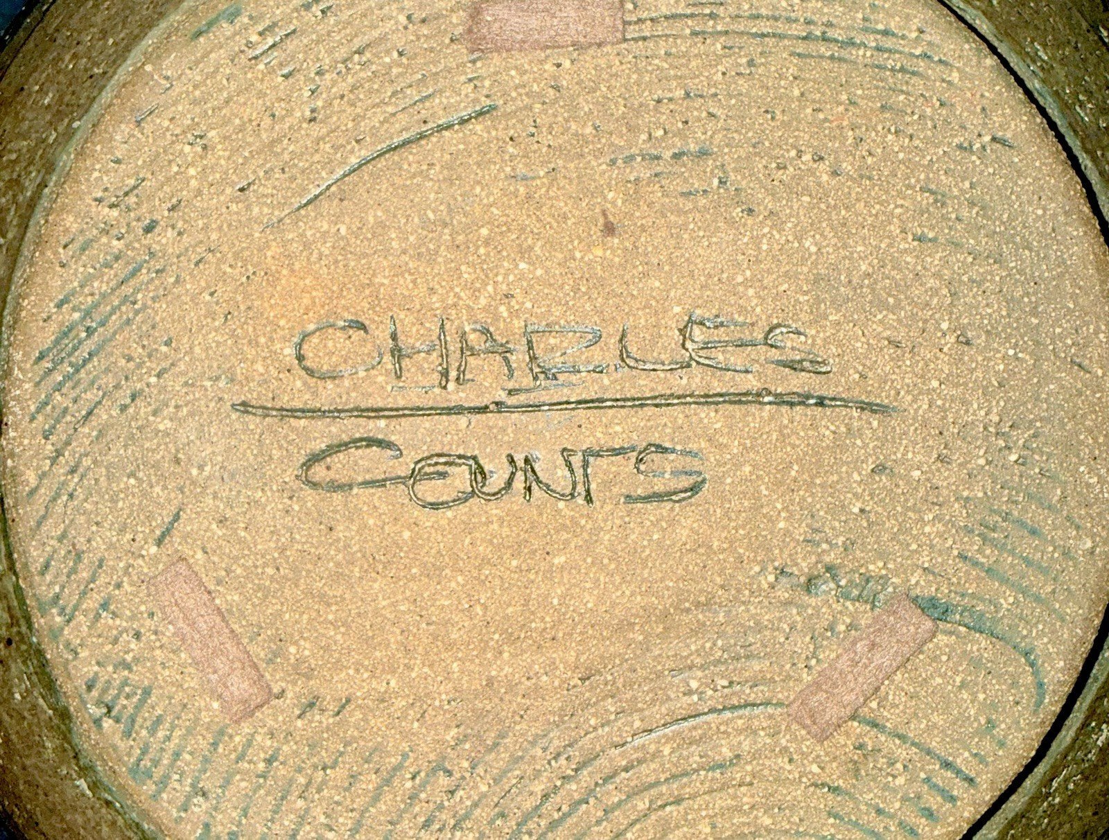 Charles Counts Personally Signed Sgraffito Stoneware Bowl 10" Diam. Earthy Matte - AntiquesEtceteraCharles Counts Personally Signed Sgraffito Stoneware Bowl 10" Diam. Earthy MattePotteryAntiquesEtceteraAntiquesEtcetera