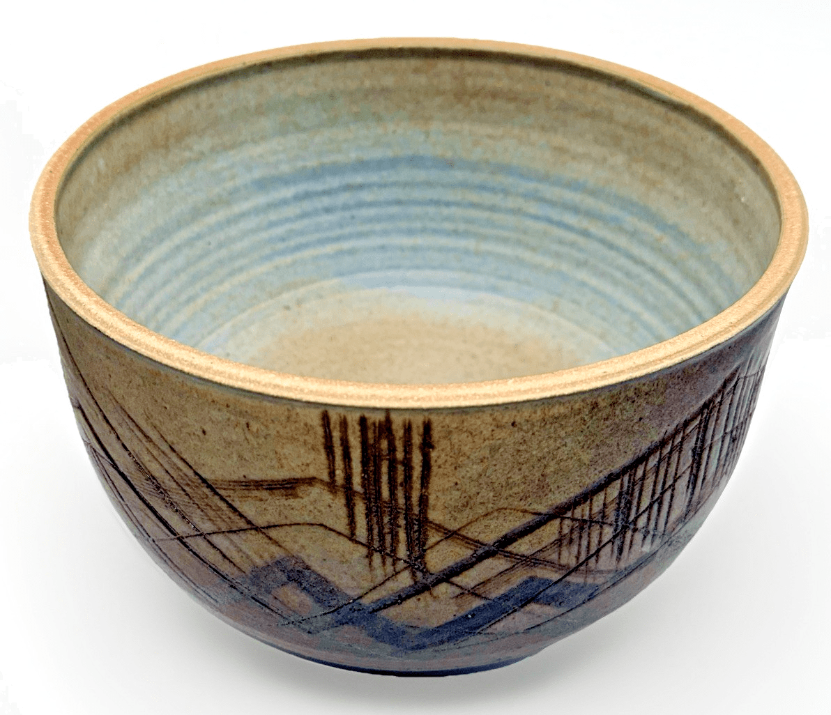Charles Counts Personally Signed Sgraffito Stoneware Bowl 10" Diam. Earthy Matte - AntiquesEtceteraCharles Counts Personally Signed Sgraffito Stoneware Bowl 10" Diam. Earthy MattePotteryAntiquesEtceteraAntiquesEtcetera