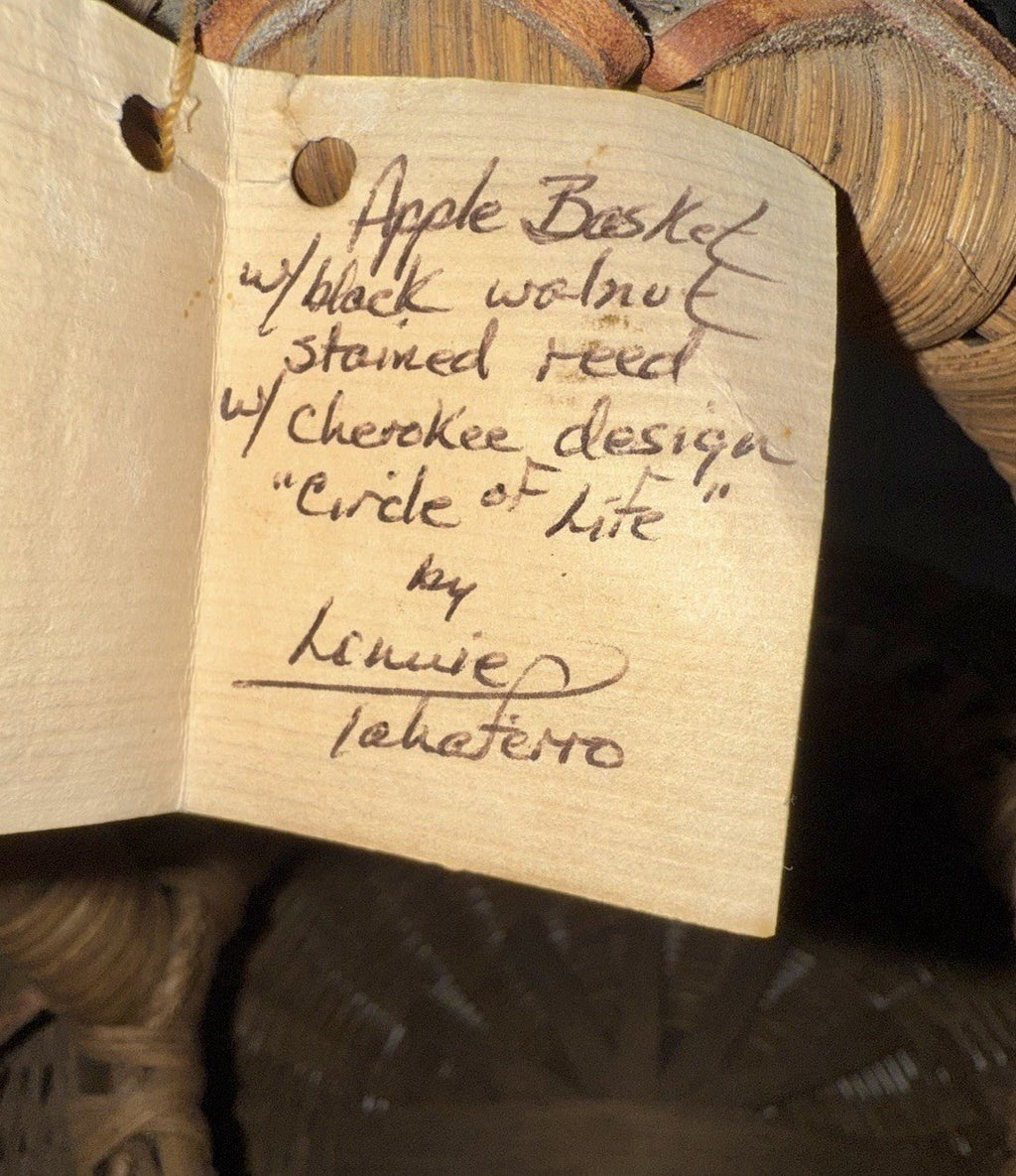 Circle of Life Apple Basket Cherokee Design Lonnie Talafierro Sig. Black Walnut - AntiquesEtceteraCircle of Life Apple Basket Cherokee Design Lonnie Talafierro Sig. Black WalnutAntiquesEtceteraAntiquesEtcetera