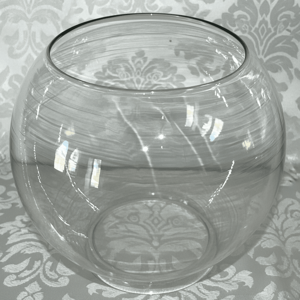 Clear Glass Fishbowl Shade for Kerosene Oil Banquet Lamp 4" Fitter, 7 1/2" DiamAntiquesEtcetera