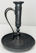 Colonial Pewter Large Chamberstick Matte Finish 7 1/2 in. w/ Handle & Drip Tray - AntiquesEtceteraColonial Pewter Large Chamberstick Matte Finish 7 1/2 in. w/ Handle & Drip TrayColonial Pewter by BoardmanAntiquesEtcetera
