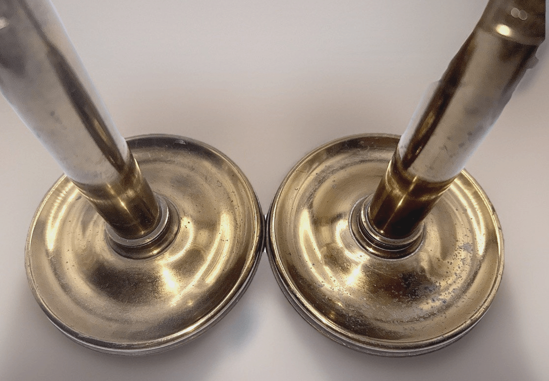 Cornelius & Baker Philadelphia Brass Candlesticks with Emblem & Wax Catcher Base - AntiquesEtceteraCornelius & Baker Philadelphia Brass Candlesticks with Emblem & Wax Catcher BaseAntiquesEtceteraAntiquesEtcetera