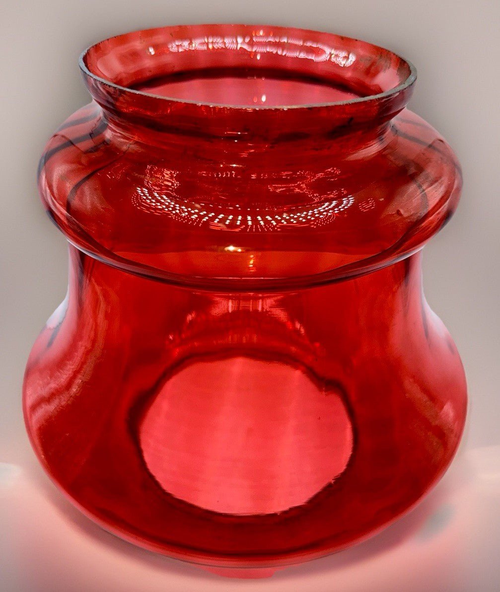 Cranberry Glass Kerosene Oil Hall Lamp Shade 8 1/4" Antique Lovely Wide Bulge - AntiquesEtceteraCranberry Glass Kerosene Oil Hall Lamp Shade 8 1/4" Antique Lovely Wide BulgeUnbrandedAntiquesEtcetera