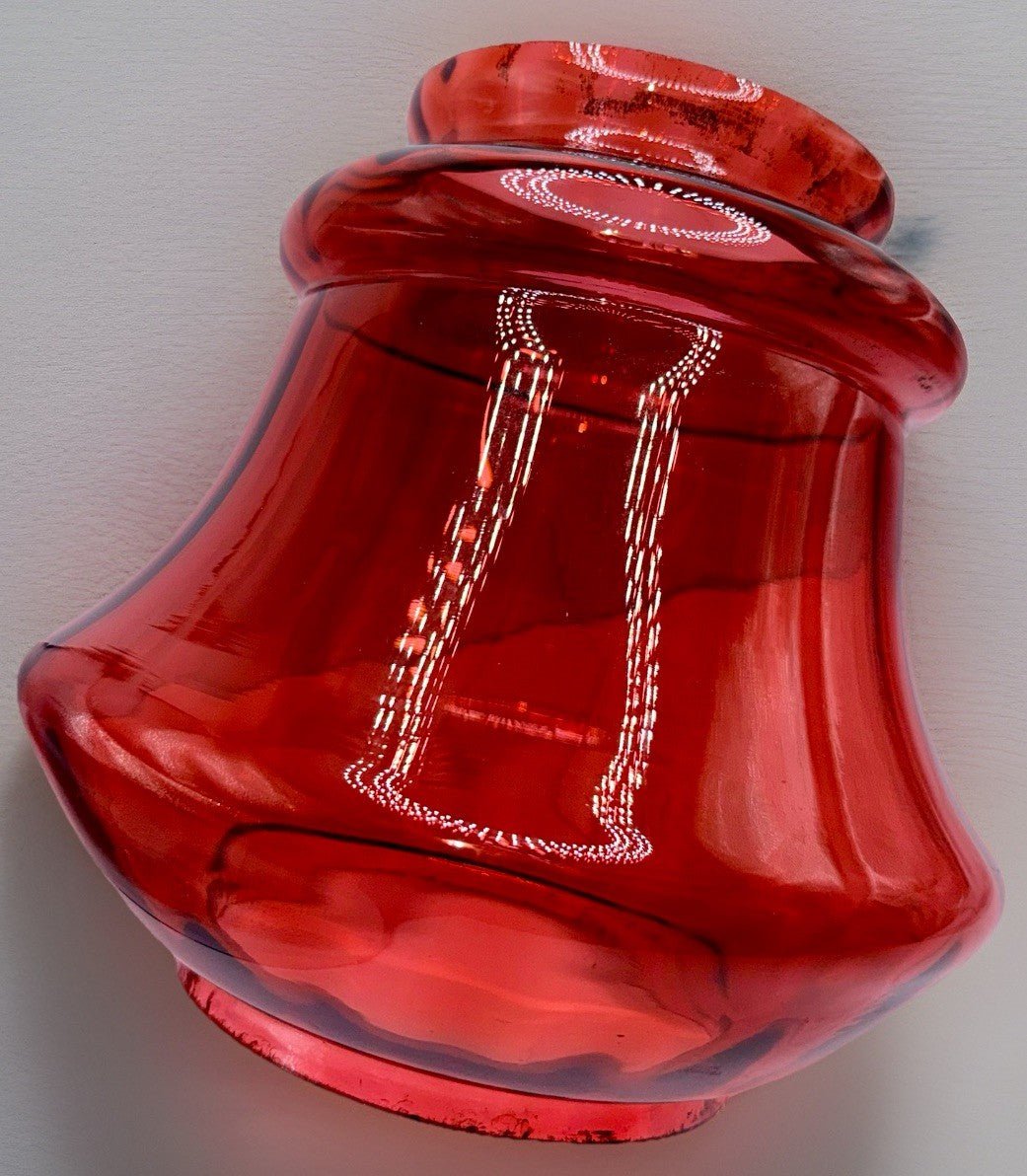 Cranberry Glass Kerosene Oil Hall Lamp Shade 8 1/4" Antique Lovely Wide Bulge - AntiquesEtceteraCranberry Glass Kerosene Oil Hall Lamp Shade 8 1/4" Antique Lovely Wide BulgeUnbrandedAntiquesEtcetera