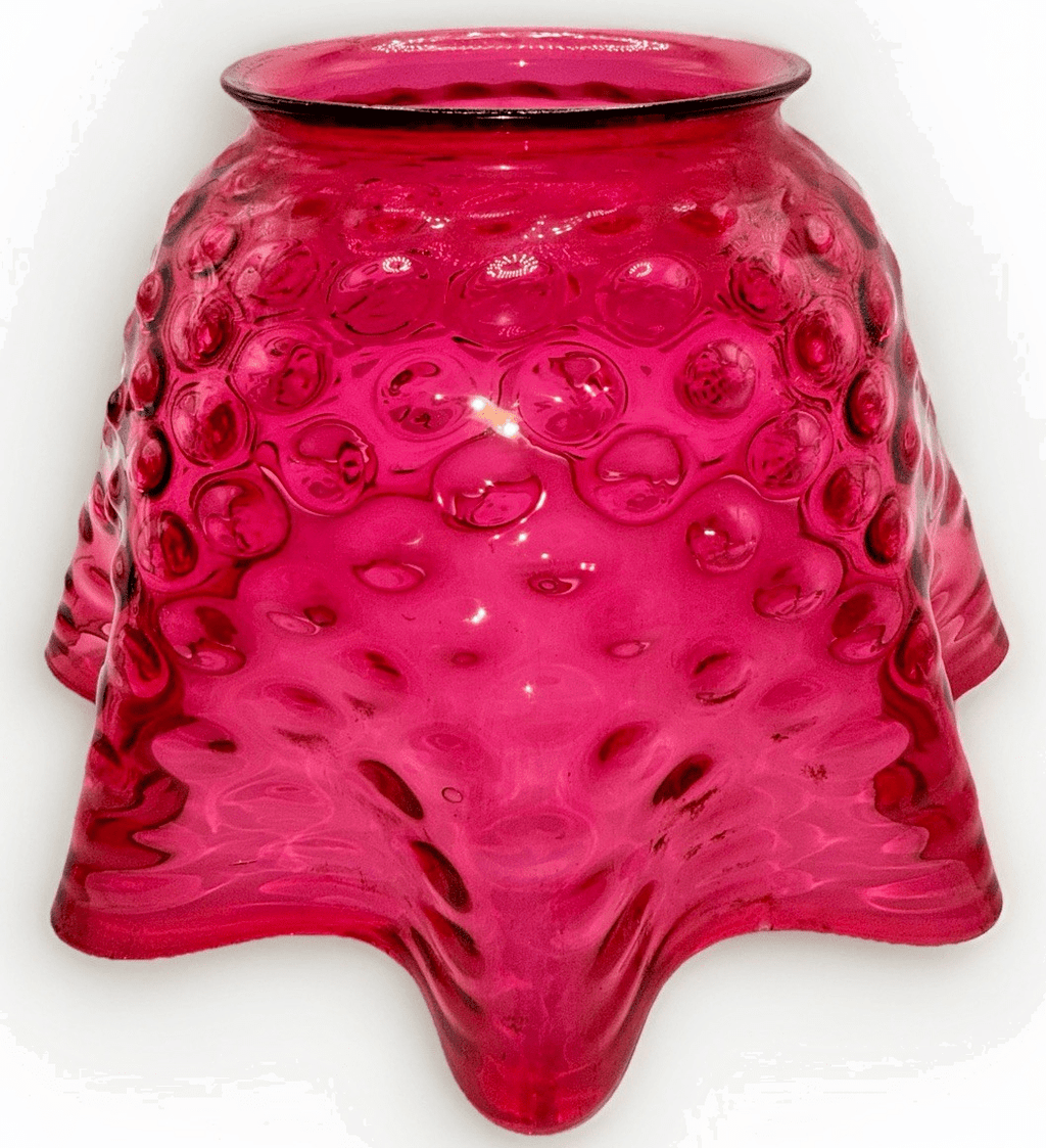 Cranberry Hobnail Glass Lamp Shade Banquet Oil Kerosene 4" Rim Victorian Antique - AntiquesEtceteraCranberry Hobnail Glass Lamp Shade Banquet Oil Kerosene 4" Rim Victorian AntiqueUnbrandedAntiquesEtcetera