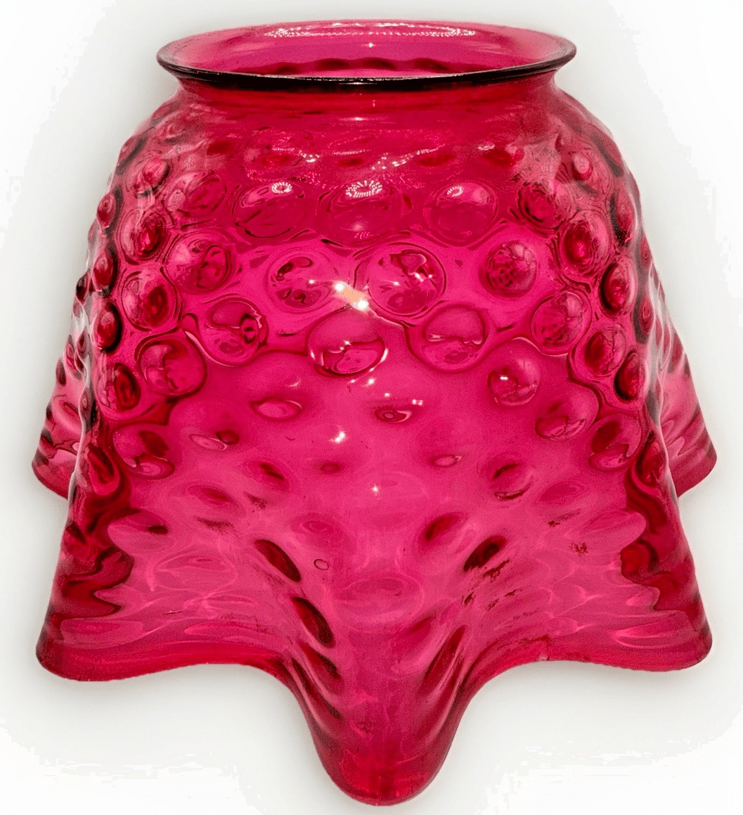 Cranberry Hobnail Glass Lamp Shade Banquet Oil Kerosene 4" Rim Victorian Antique - AntiquesEtceteraCranberry Hobnail Glass Lamp Shade Banquet Oil Kerosene 4" Rim Victorian AntiqueUnbrandedAntiquesEtcetera
